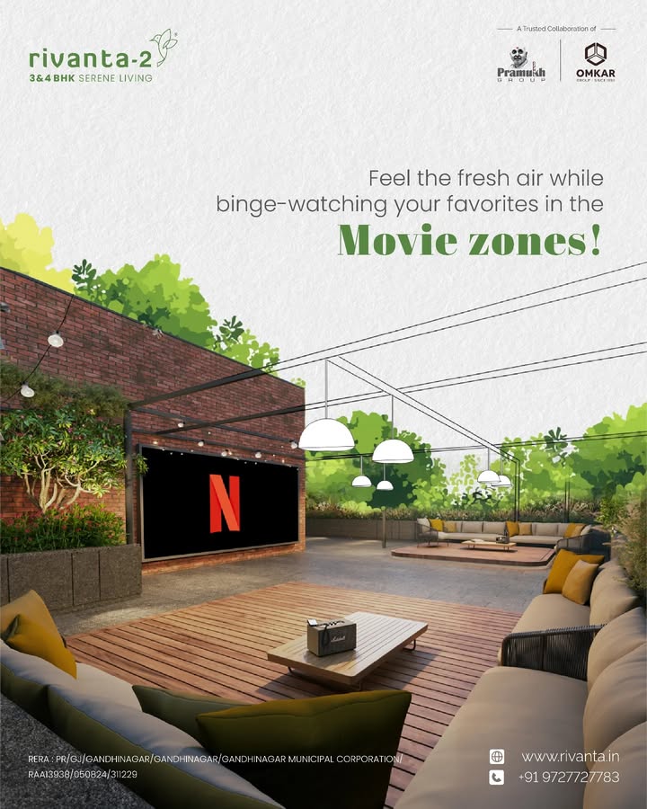 Rivanta,  rivanta2, rivantabypramukhomkar, rivanta, omkargroup, pramukhgroup, weekend, everydayweekend, weekendeveryday, luxuriouslife, luxurioushome, 3bhkapartments, luxurious3bhk, 4bhkapartments, luxurious4bhk, gandhinagar, randesan, randesangandhinagar, moviezone