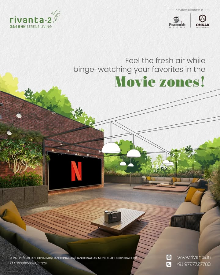 Rivanta,  rivanta2, rivantabypramukhomkar, rivanta, omkargroup, pramukhgroup, weekend, everydayweekend, weekendeveryday, luxuriouslife, luxurioushome, 3bhkapartments, luxurious3bhk, 4bhkapartments, luxurious4bhk, gandhinagar, randesan, randesangandhinagar, moviezone