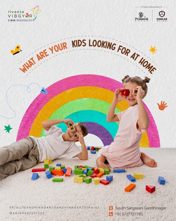 Rivanta,  rivantabypramukhomkar, rivanta, vibgyor, rivantavibgyor, pramukhgroup, omkargroup, pramukhomkargroup, pramukhomkarrivanta, kidsfriendlyresidence, kidfriendly, kidsamenities, 2bhk, 2bhkapartments, sargasan, sargasangandhinagar, residentialapartments