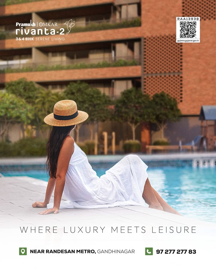 Rivanta,  Rivanta2, LuxuryLiving, ConnectedTerrace, 3BHK, 4BHK, GandhinagarHomes, TriCityLiving, SkyAmenities, RealEstate, NearRandesanMetro, NewLaunch, HomeGoals, rivantabypramukhomkar, livearoundnature
