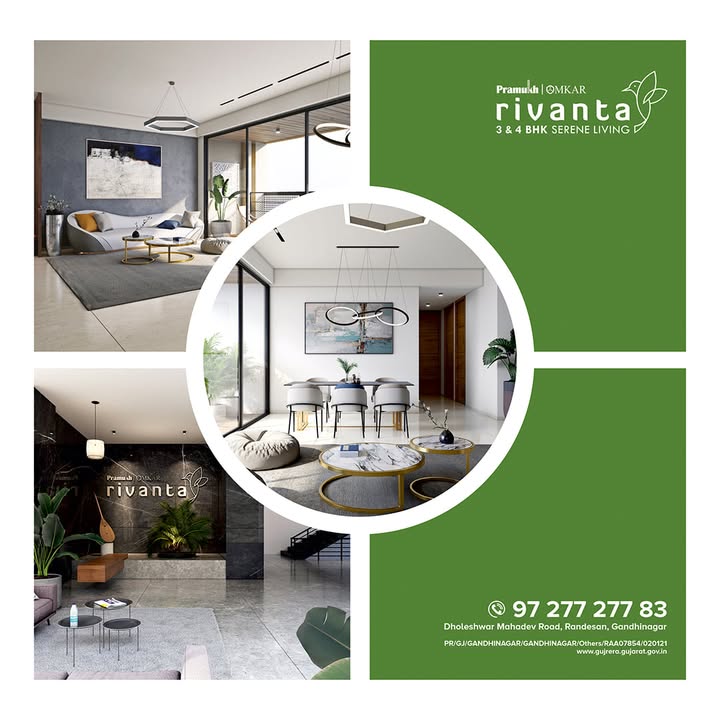 Rivanta,  rivantasereneliving, rivantabypramukhomkar, pramukh, omkar, realestategandhinagar, gandhinagar, ahmedabad, mehsana, himmatnagar, investment, Gujarat, greencity, metro, GiftCity