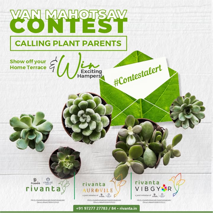Rivanta,  contestalert, vanmahotsav, greenrivanta, rivanta, rivantabypramukhomkar, pramukh, omkar, realestategandhinagar, gandhinagar, ahmedabad, mehsana, greencity, contesttime, contestalertindia, contestindia, contestahmedabad, contestjuly, contest2023, contestalertlive, contestindia, indiacontest