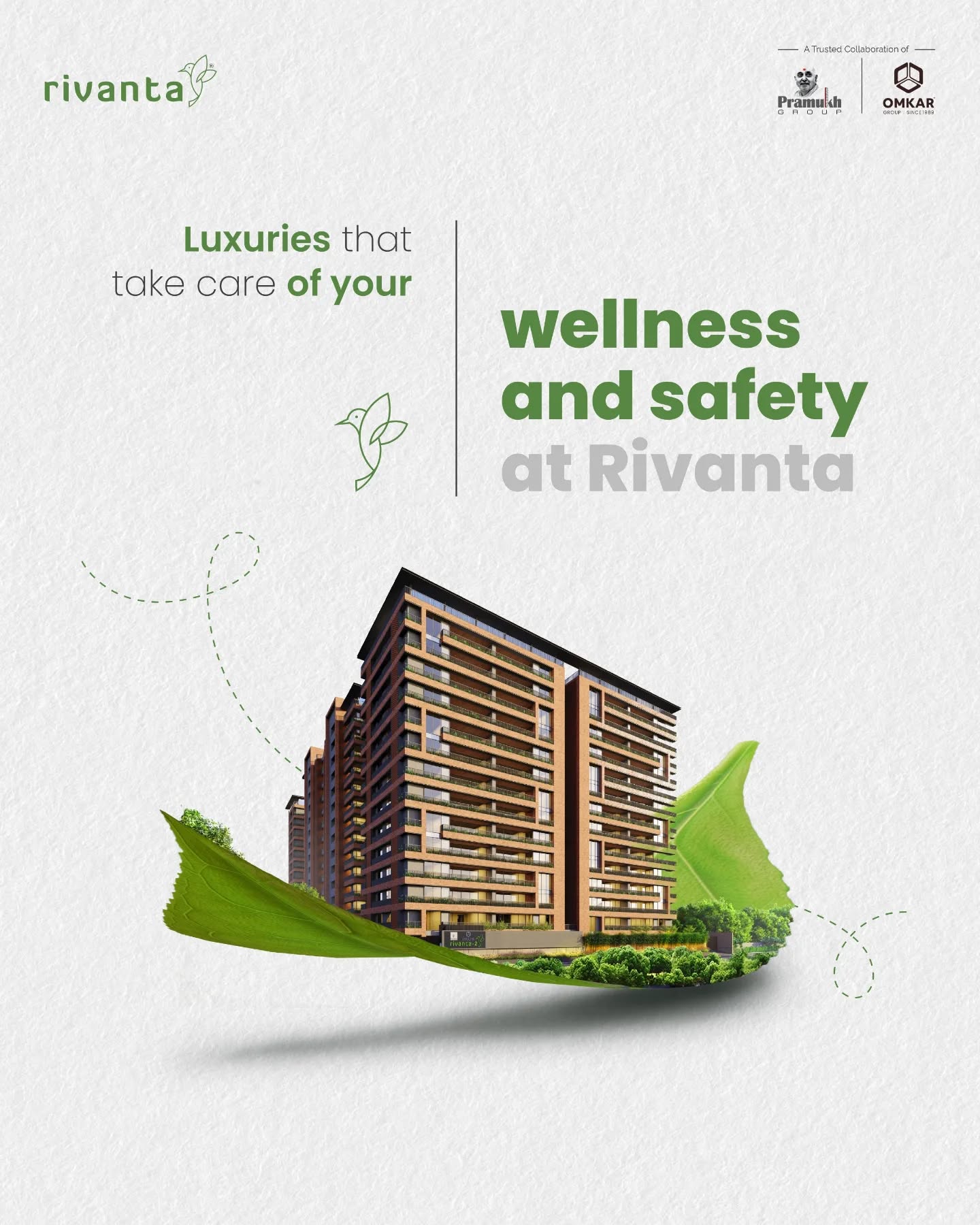 Rivanta,  omkargroup, rivantabypramukhomkar, pramukhgroup, gandhinagar, wellness, safety, evcharging, evvehicle, solarpanel, naturallight, ventilation, voc, vocmaterials, volatileorganiccompounds, rivanta2