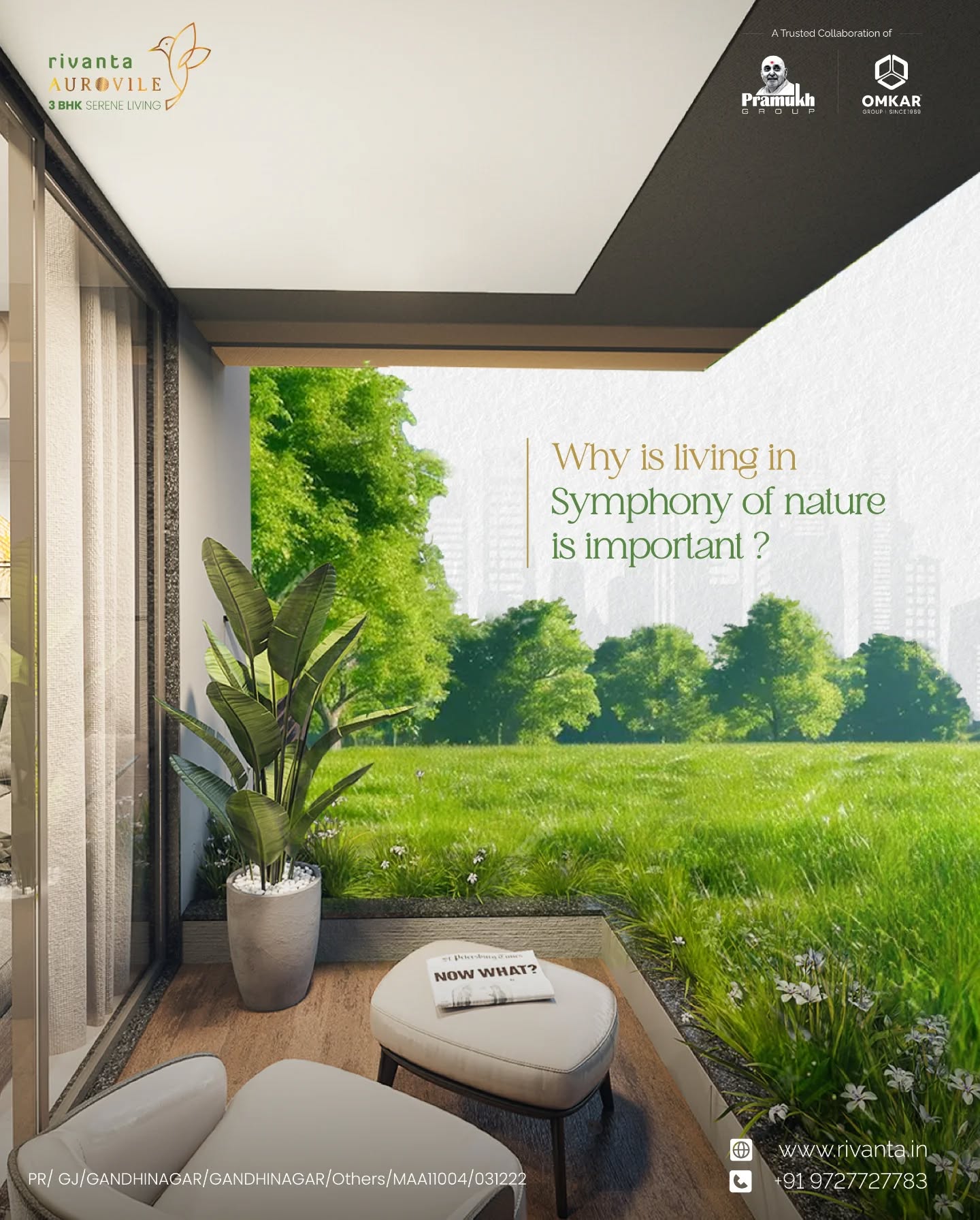 Rivanta,  rivantabypramukhomkar, rivanta, RivantaAurovile, gandhinagar, greenbuilding, nature, 3bhkapartments, 3bhk, auroville, luxuriousapartment