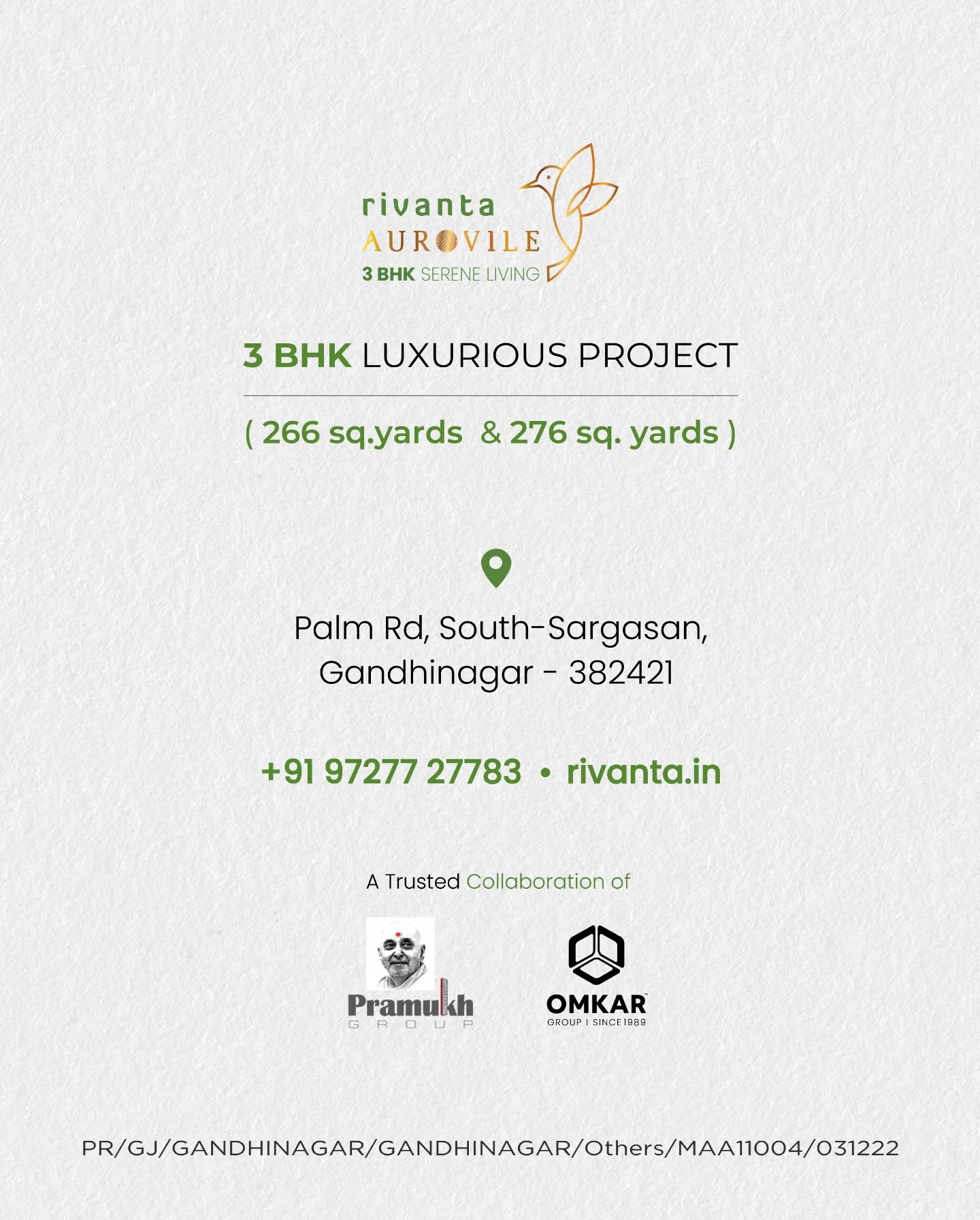 Rivanta,  rivantabypramukhomkar, rivanta, RivantaAurovile, gandhinagar, greenbuilding, nature, 3bhkapartments, 3bhk, auroville, luxuriousapartment