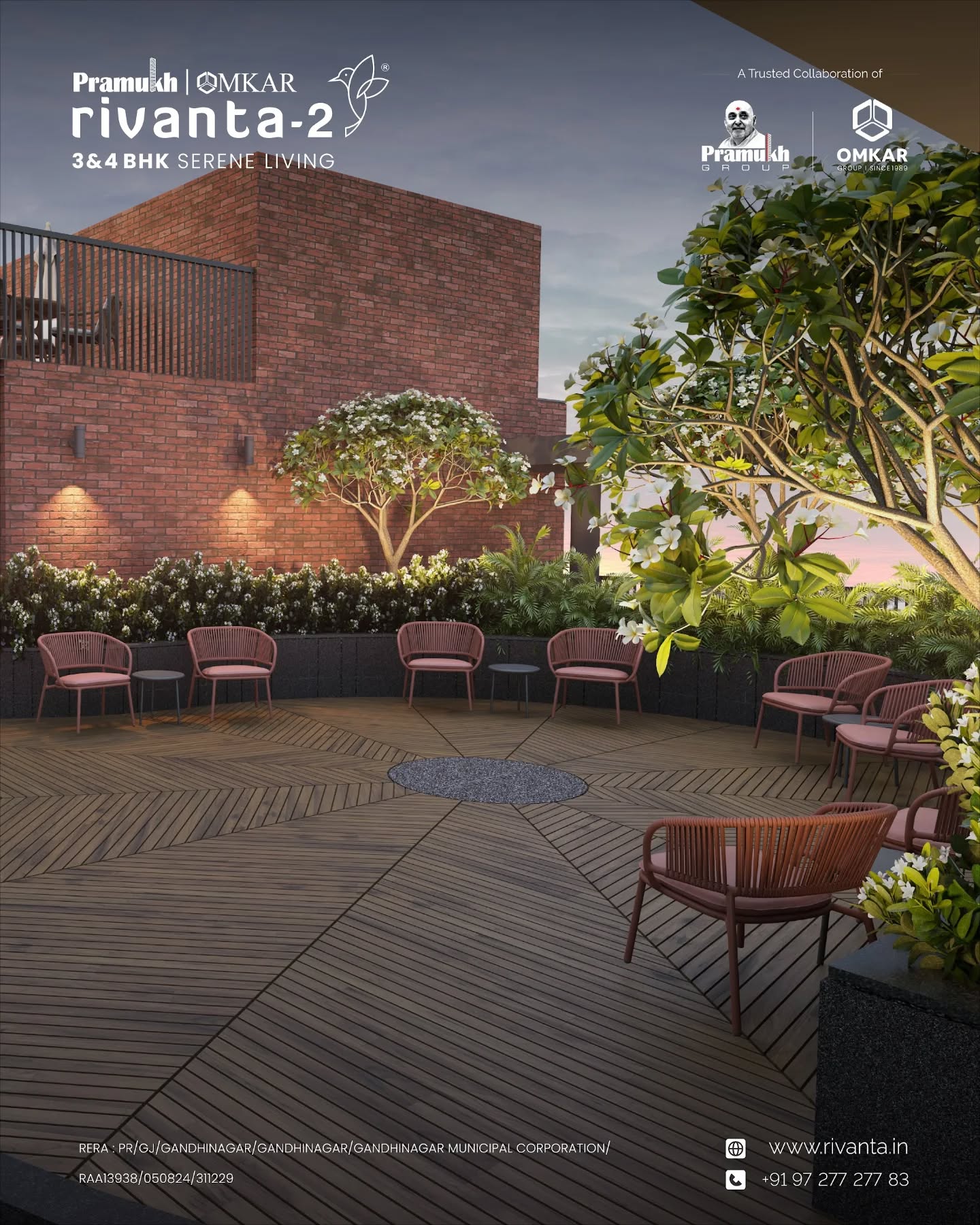 Rivanta,  rivanta2, rivantabypramukhomkar, pramukhomkarrivanta, pramukhomkargroup, pramukhgroupgandhinagar, pramukhgroup, omkargroup, connectedterrace, luxuriousamenities, weekendeveryday, 3bhkapartments, 4bhkapartments, gandhinagar, greenbuilding