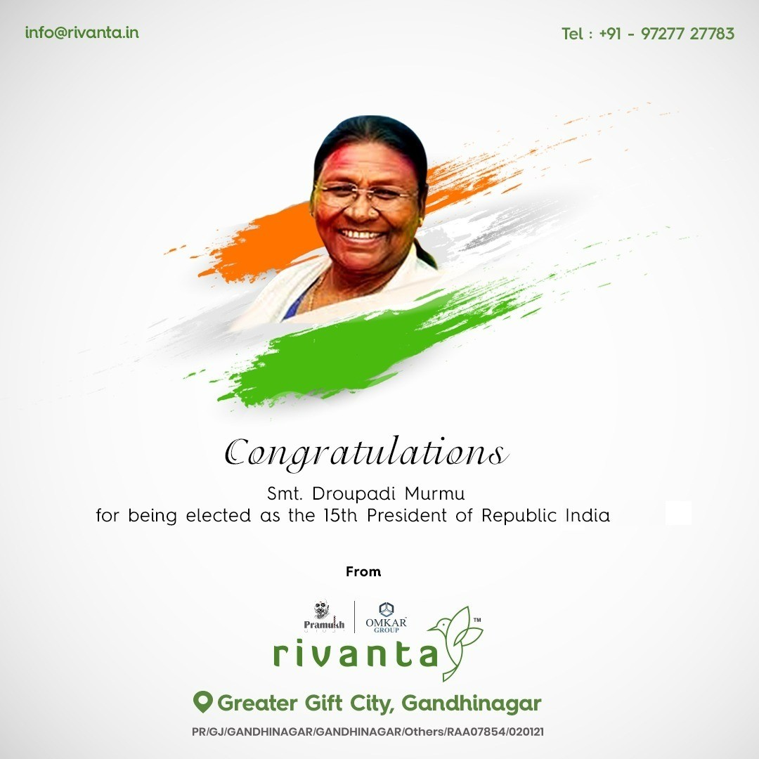 Rivanta,  rivanta, Draupadimurmu, newpresident, firsttribalpresident, proudmoment, proudindia, droupadi, Murmu, newpresidentofindia2022, 15thpresidentofindia, IndianPresident, newpresidentofindia