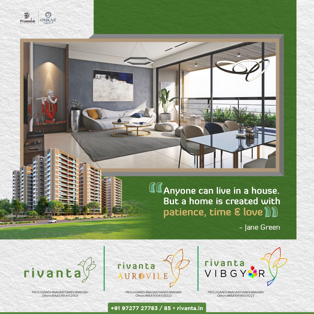 Rivanta,  Rivanta, sereneliving, family, dreamhome, rivanta3bhk, rivanta4bhk, pramukh, omkar, realestategandhinagar, gandhinagar, ahmedabad, mehsana, himmatnagar, investment, Gujarat, greencity, metro, giftcity, greenbuilding, realtor, realestate, 3BHK, 4BHK, rivantasereneliving, balconies, spacioushomes, premiumliving, bestlocation, greenlife