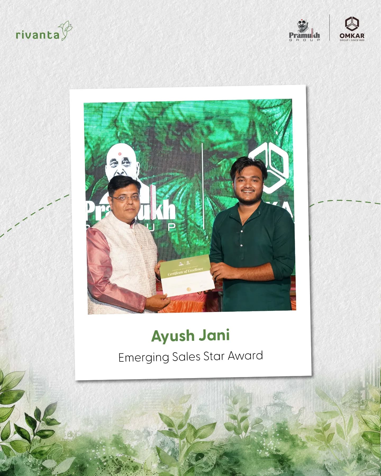 Rivanta,  rivantabypramukhomkar, omkargroup, pramukhgroup, diwali, diwalicelebration, awards, awardceremony, celebration, celebrations, teameffort, team