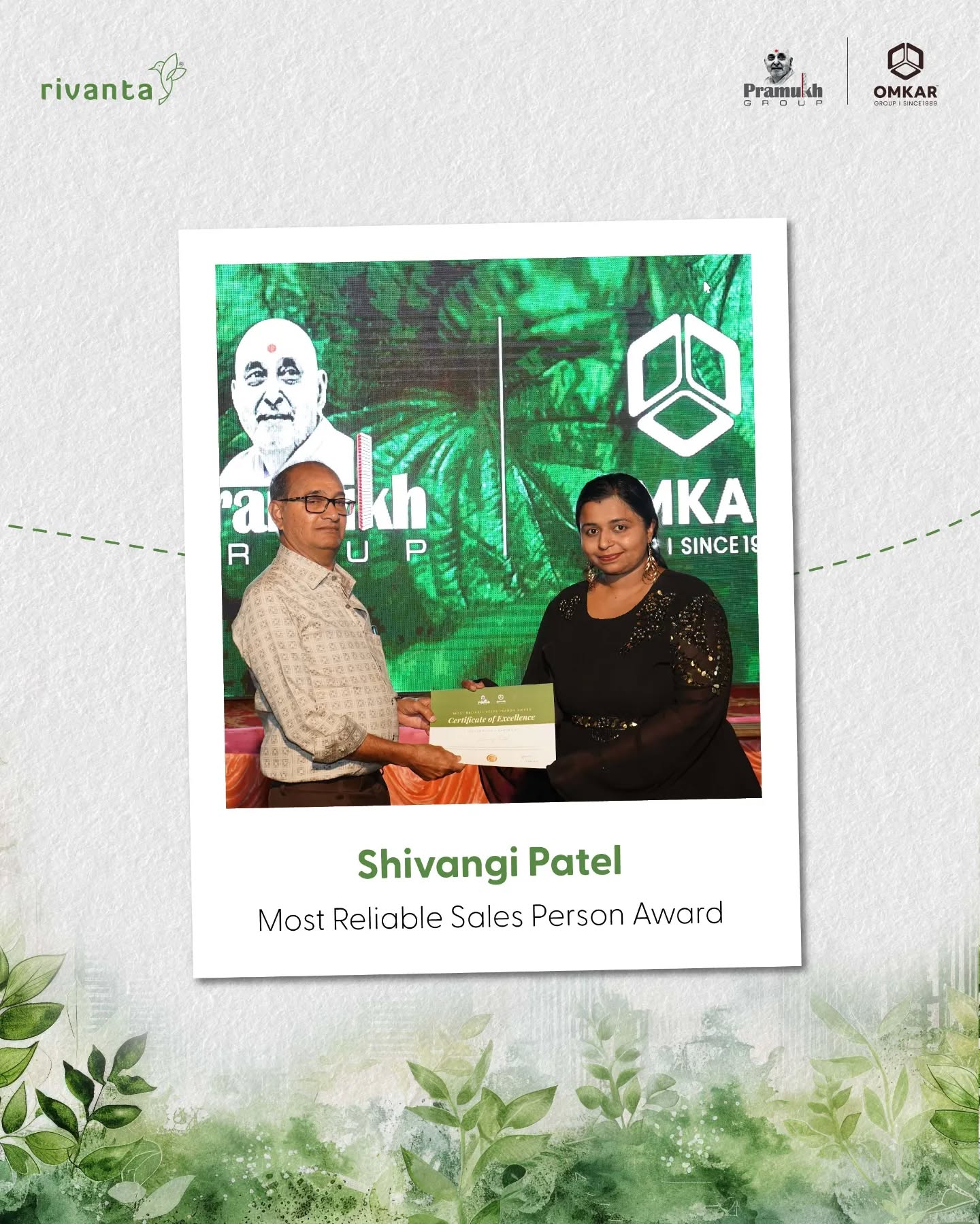 Rivanta,  rivantabypramukhomkar, omkargroup, pramukhgroup, diwali, diwalicelebration, awards, awardceremony, celebration, celebrations, teameffort, team