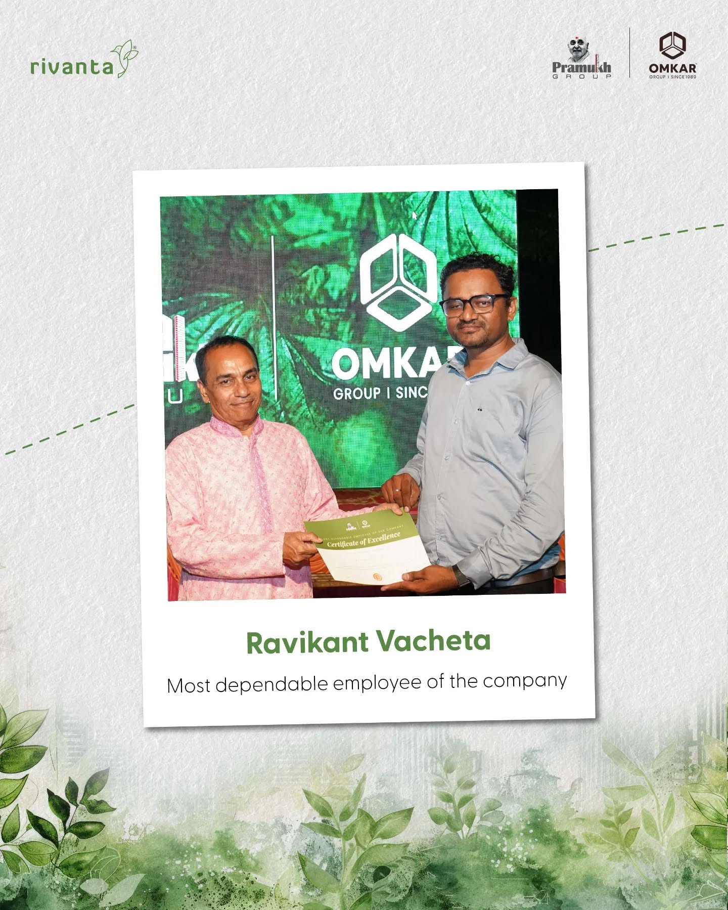 Rivanta,  rivantabypramukhomkar, omkargroup, pramukhgroup, diwali, diwalicelebration, awards, awardceremony, celebration, celebrations, teameffort, team