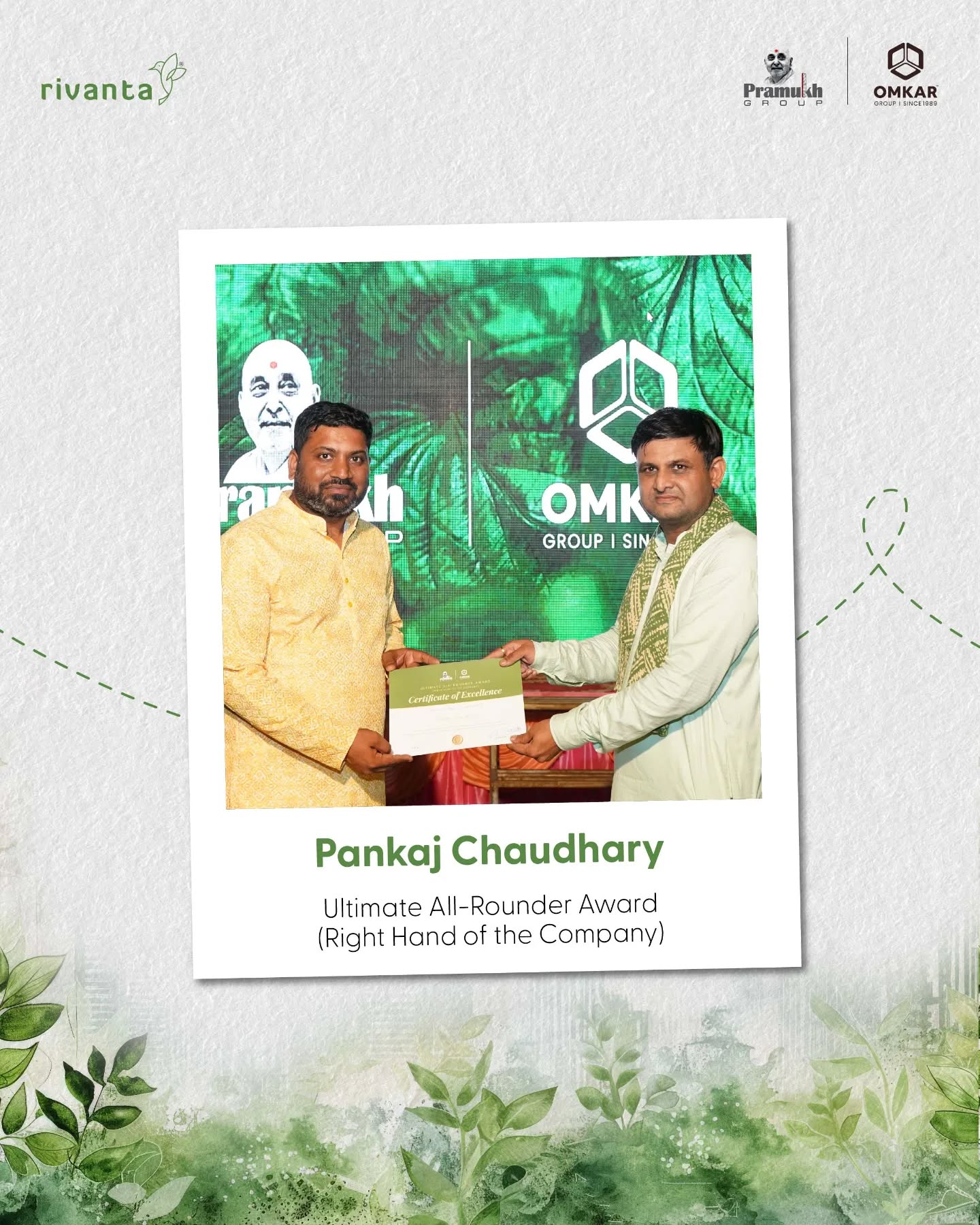 Rivanta,  rivantabypramukhomkar, omkargroup, pramukhgroup, diwali, diwalicelebration, awards, awardceremony, celebration, celebrations, teameffort, team