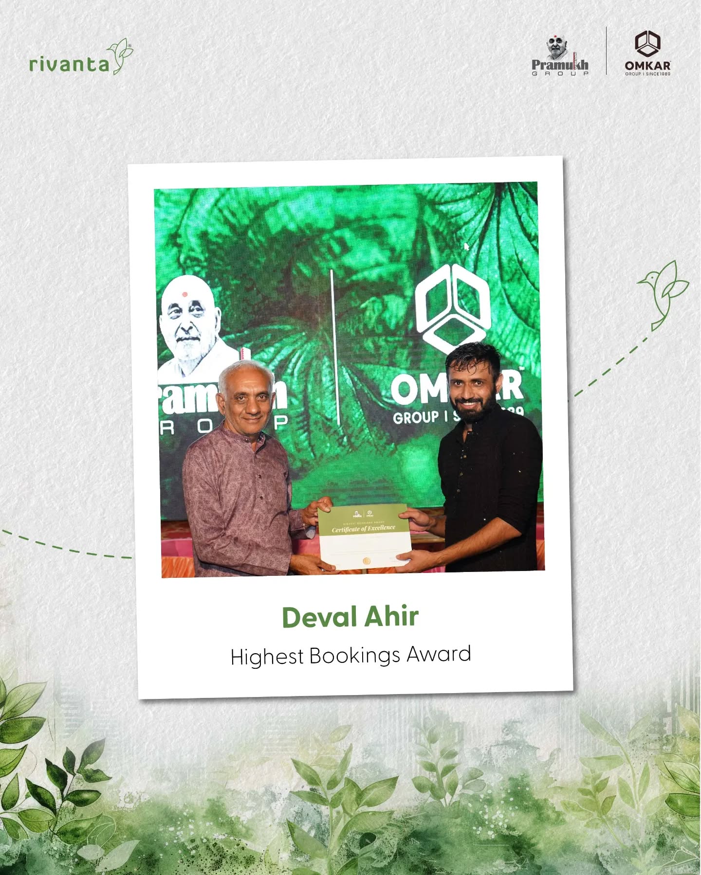 Rivanta,  rivantabypramukhomkar, omkargroup, pramukhgroup, diwali, diwalicelebration, awards, awardceremony, celebration, celebrations, teameffort, team