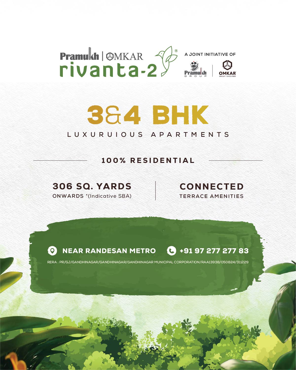 Rivanta,  Rivanta2, LuxuryLiving, ConnectedTerrace, 3BHK, 4BHK, GandhinagarHomes, TriCityLiving, SkyAmenities, RealEstate, NearRandesanMetro, NewLaunch, HomeGoals, rivantabypramukhomkar, livearoundnature, pramukhomkarrivanta, 3bhkapartments, 4bhkapartments, luxuriousamenities