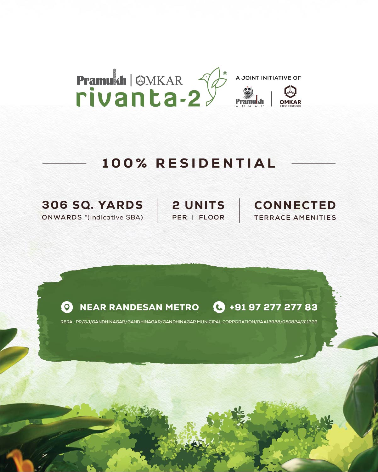 Rivanta,  Rivanta2, LuxuryLiving, ConnectedTerrace, 3BHK, 4BHK, GandhinagarHomes, TriCityLiving, SkyAmenities, RealEstate, NearRandesanMetro, NewLaunch, HomeGoals, rivantabypramukhomkar, livearoundnature